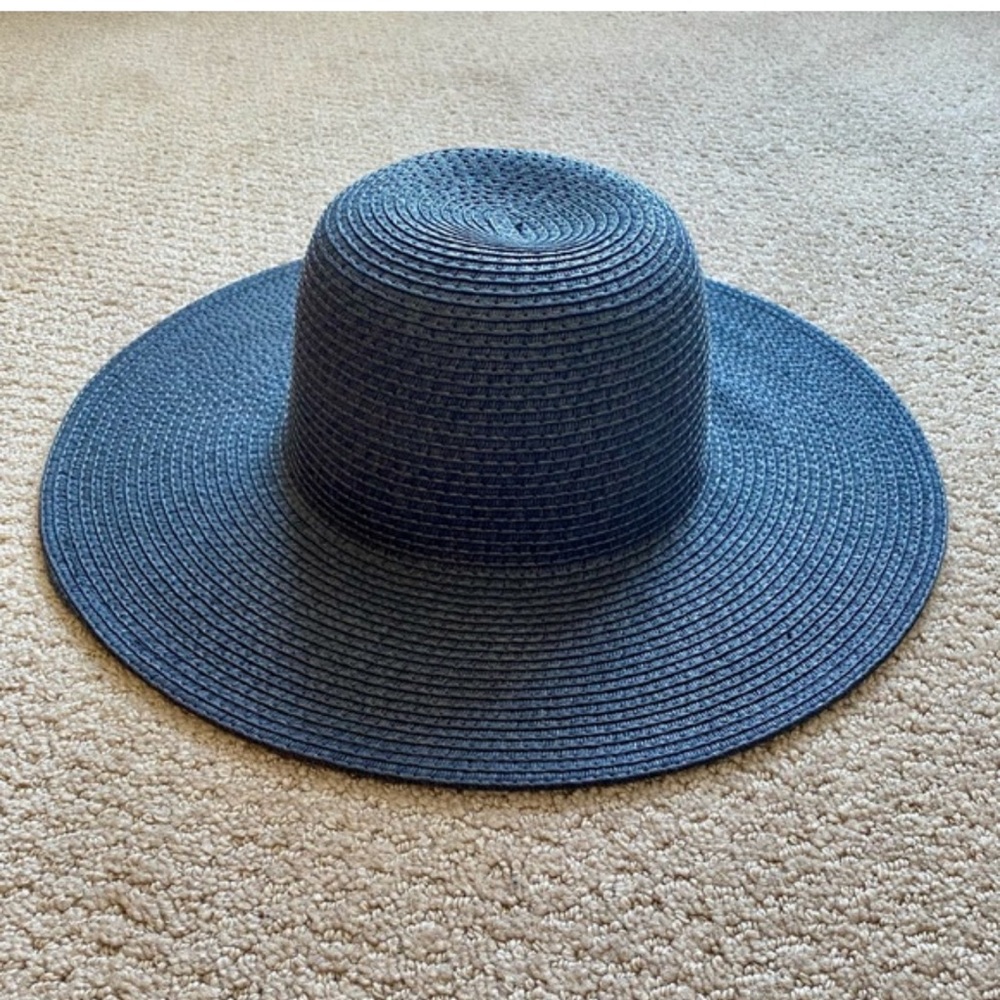 Urban Outfitters Navy Blue Wide Brim straw Hat